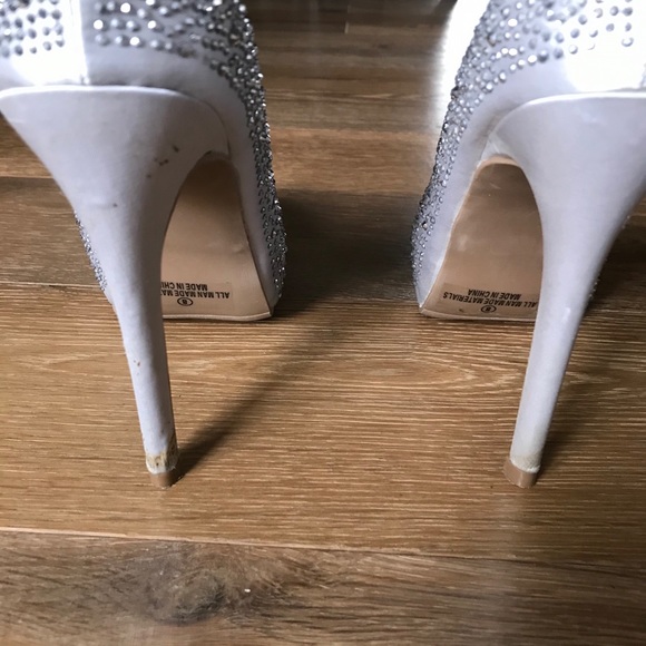 Silver Studded Rhinestone High Heels - Picture 3 of 8